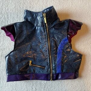 Disney Descendants Mal Vest, Black and Purple Sparkle Fabric. Child Medium